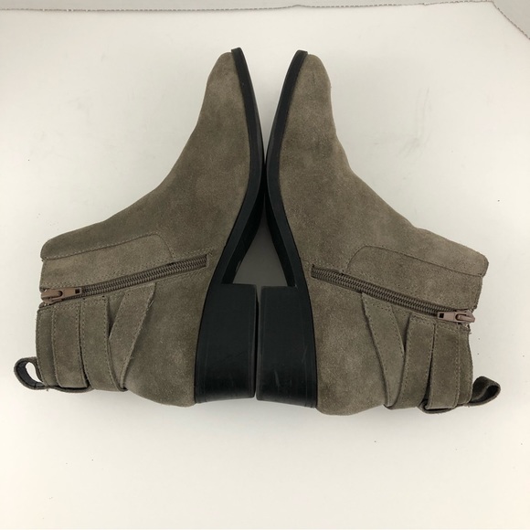 Sole Society Boots Women 9.5 Taupe HALA Ankle Leather Buckles Shoes - Picture 8 of 13